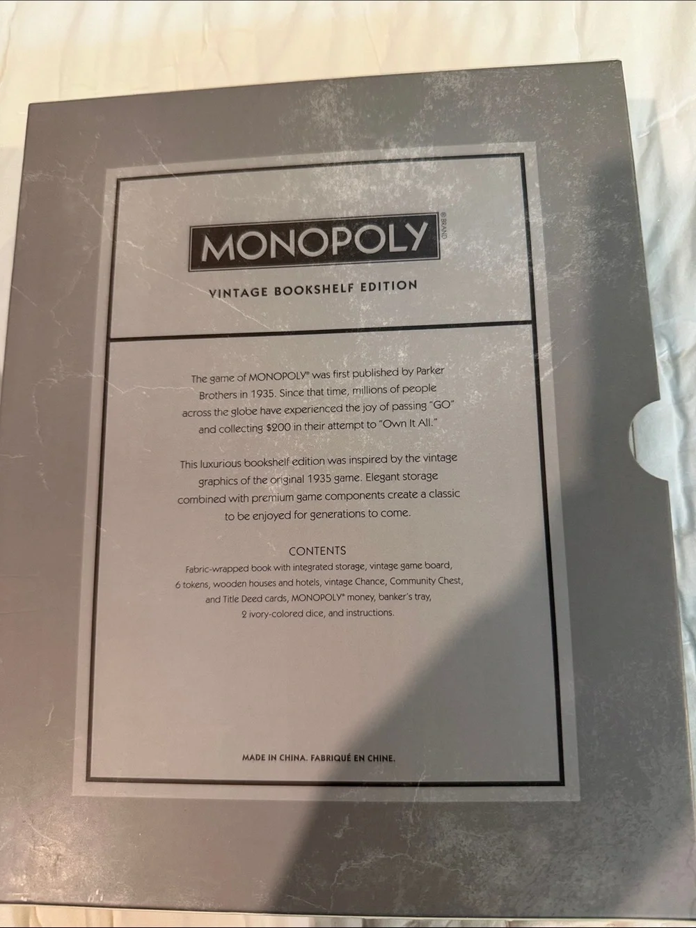 Monopoly Vintage Bookshelf Edition - Gray